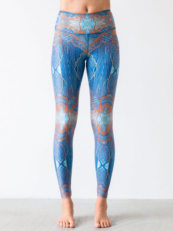 Leggings Paradise Birds Blue Front