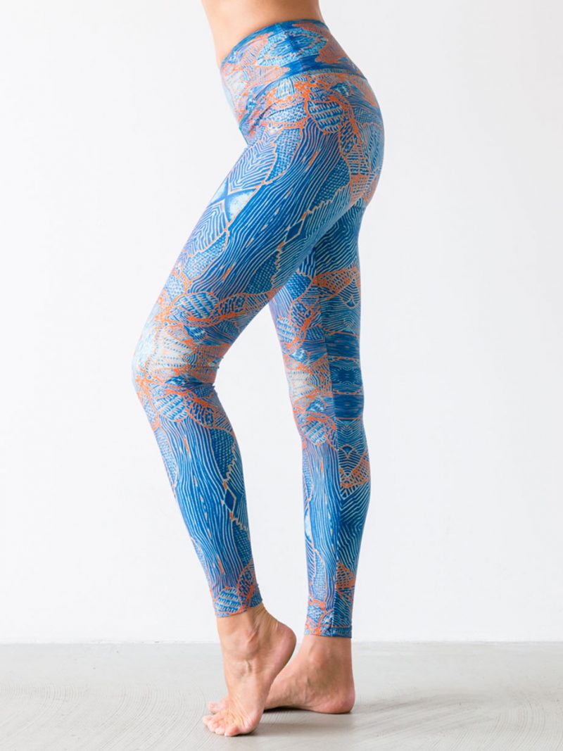 Leggings Paradise Birds Blue Side