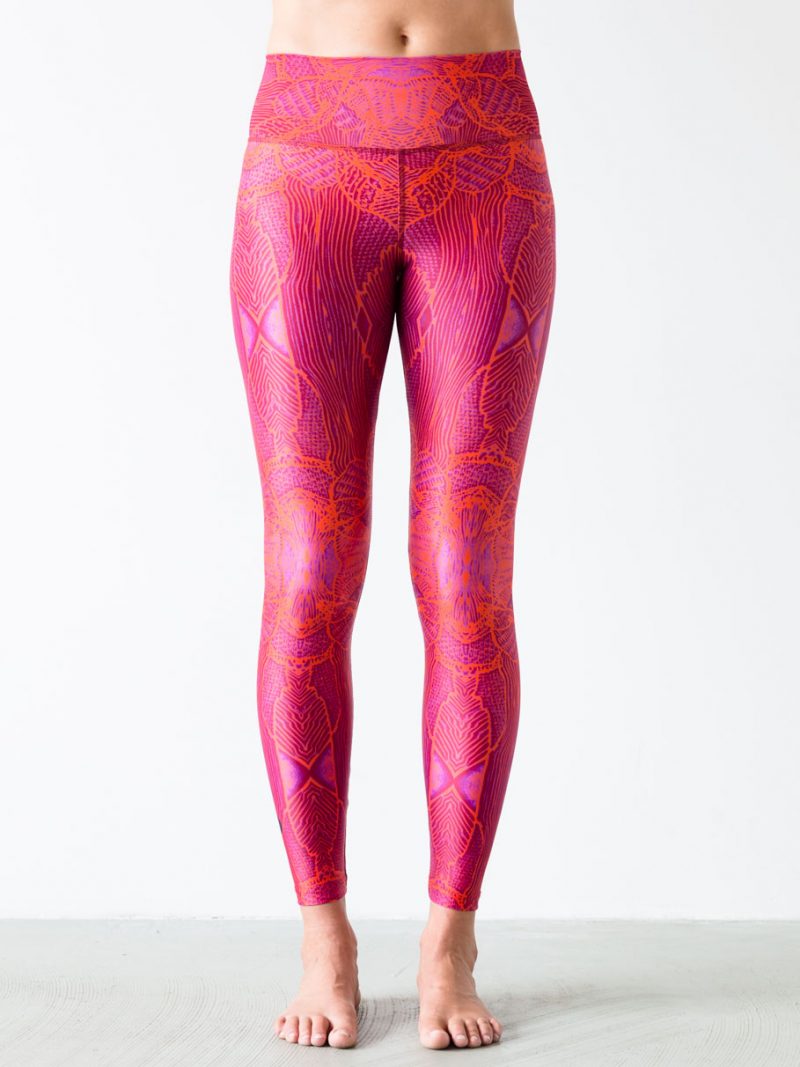 Leggings Paradise Birds Red Front